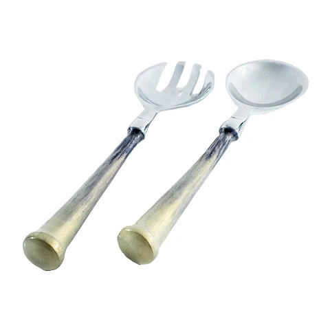 Brushed Silver Salad Servers 26cm