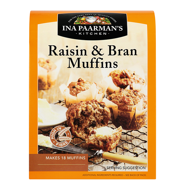 Ina paarman bake mix raisin & bran muffins