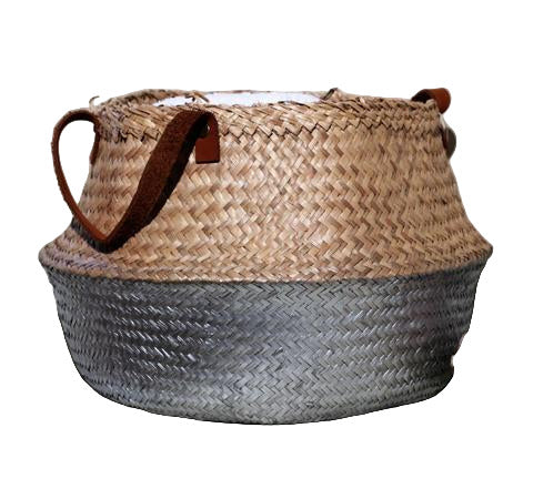 Silver seagrass basket